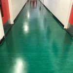 green floor shinny, cleaned